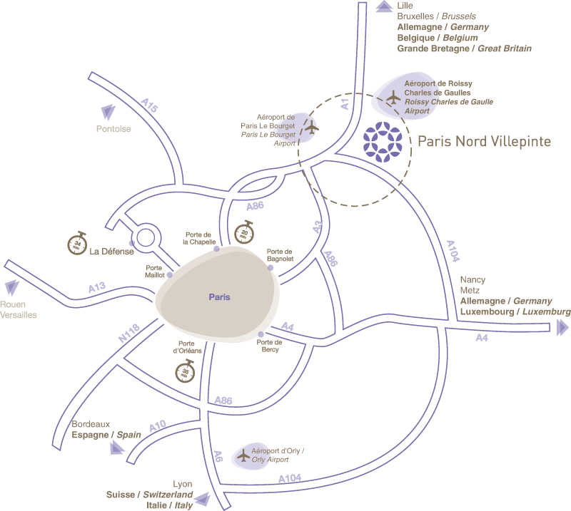 Paris Nord Villepinte Access Map